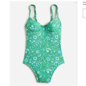 J.Crew Underwire One-Piece Swimsuit in Marigold Blooms - Size 6